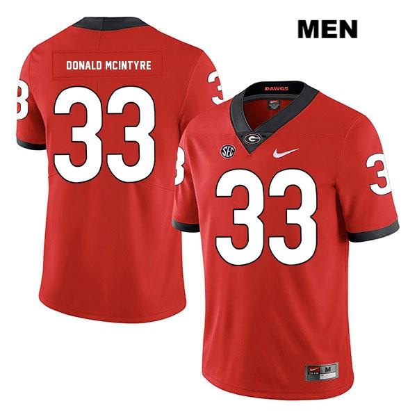 Georgia Bulldogs Men's Ian Donald-McIntyre #33 NCAA Legend Authentic Red Nike Stitched College Football Jersey GMJ1756IG